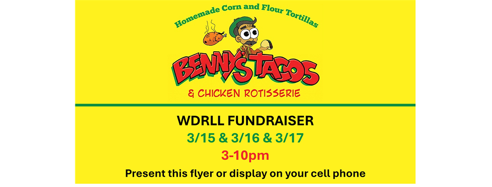 Benny's Fundraiser 3/15-3/17