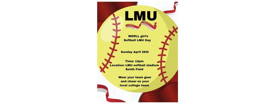 Little League Day @ LMU Softball, Sunday, April 26